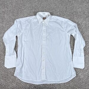 Vintage Gitman Brothers Shirt 17 35 White Button Up Made in USA French Cuffs